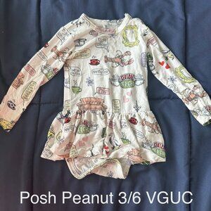 Posh Peanut Friends print bodysuit twirl dress 3/6